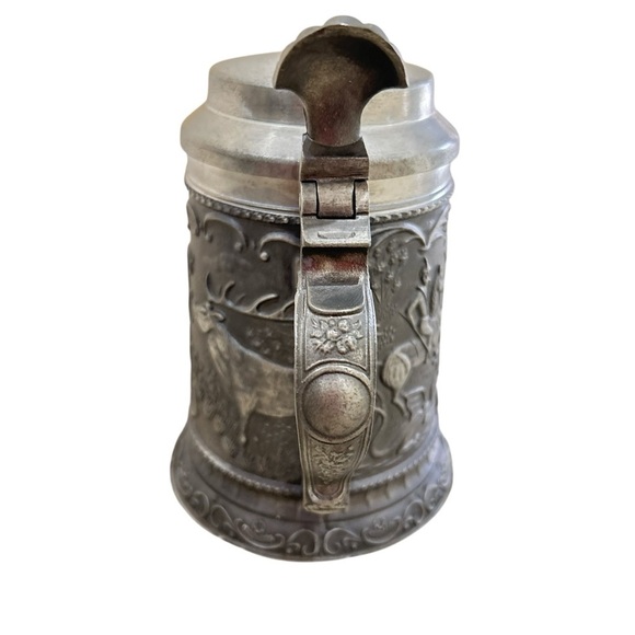 Vtg. Ha ha rein zinn german pewter hunting scene Drinkware Set marked - Picture 7 of 15